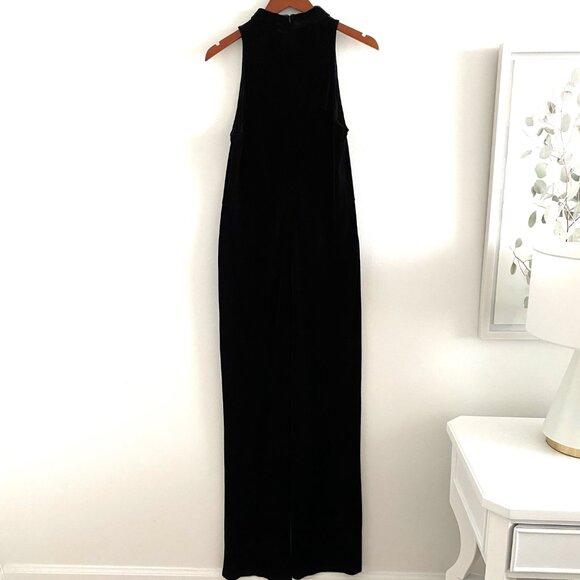 Topshop Black Velvet Plunge Front Jumpsuit - Picture 12 of 15